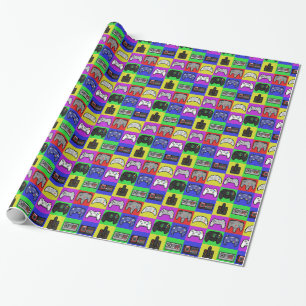 Pixel Art Controller Grid Wrapping Paper
