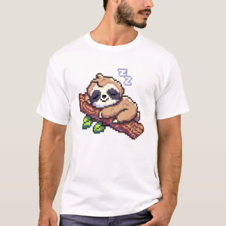 Pixel art  Cute sloth design T-Shirt