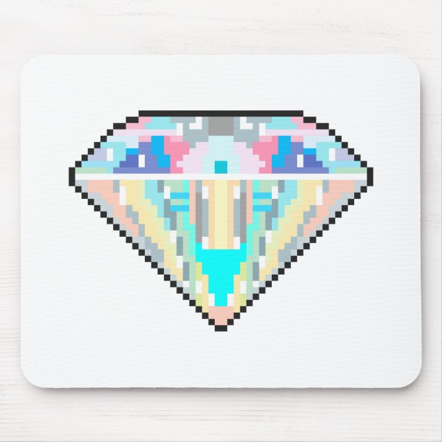 Pixel art diamond gem mouse pad (Front)