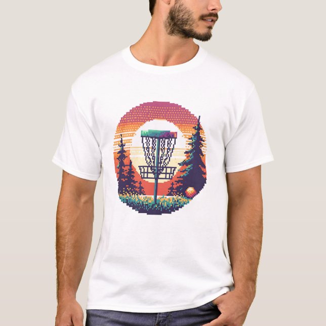Pixel Art Disc Golf Course T-Shirt (Front)