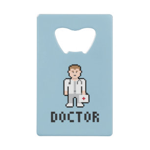 Pixel Art Doctor Bottle Opener Credit Card Bottle Opener
