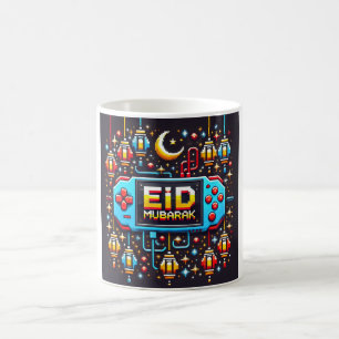 Pixel Art Eid Mubarak Gaming Coffee Mug