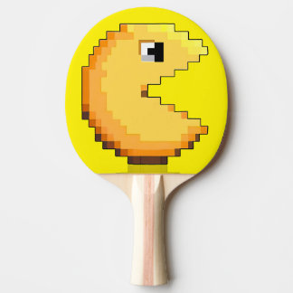pixel art fanart tribute PacMan yellow fluoro Ping Pong Paddle