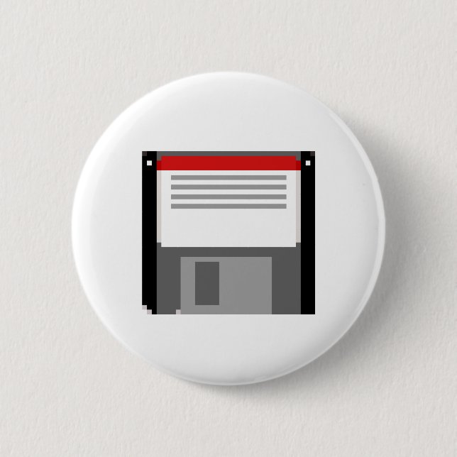 Pixel art floppy disc 2 inch round button (Front)