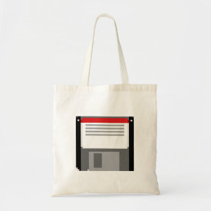 Pixel art floppy disc tote bag