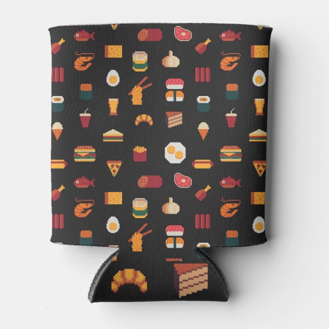 Pixel art food, seamless texture. can cooler (Front)