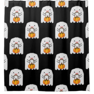 Pixel art ghost: Halloween pattern