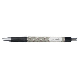 Pixel Art gothique Éffrayant crâne Motif stylo