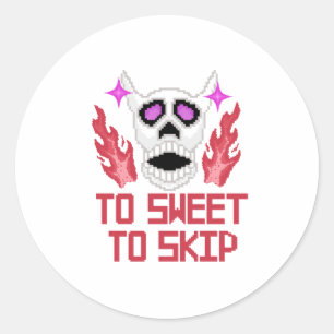 Pixel Art Halloween Pumpkins, Skulls & Bats Classic Round Sticker