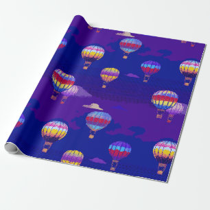 Pixel Art Hot Air Balloon Wrapping Paper