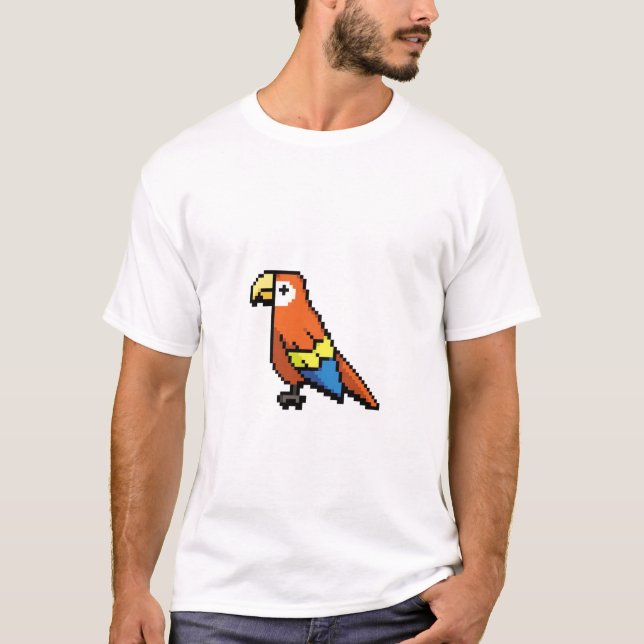 pixel-art-illustration-parrot-pixelated-parrot T-Shirt (Front)