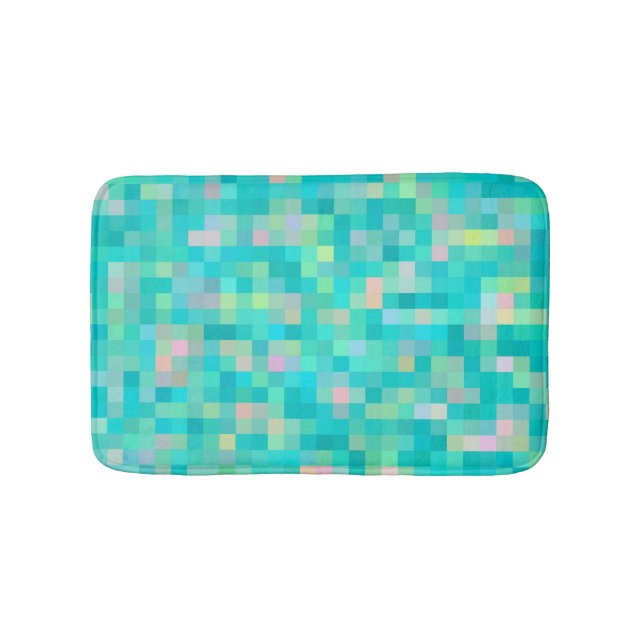 Pixel Art Multicolor Pattern Bath Mat (Front)