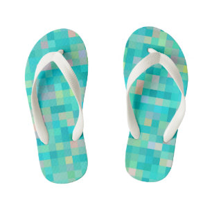 Pixel Art Multicolor Pattern Kid's Flip Flops