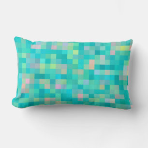 Pixel Art Multicolor Pattern Lumbar Pillow