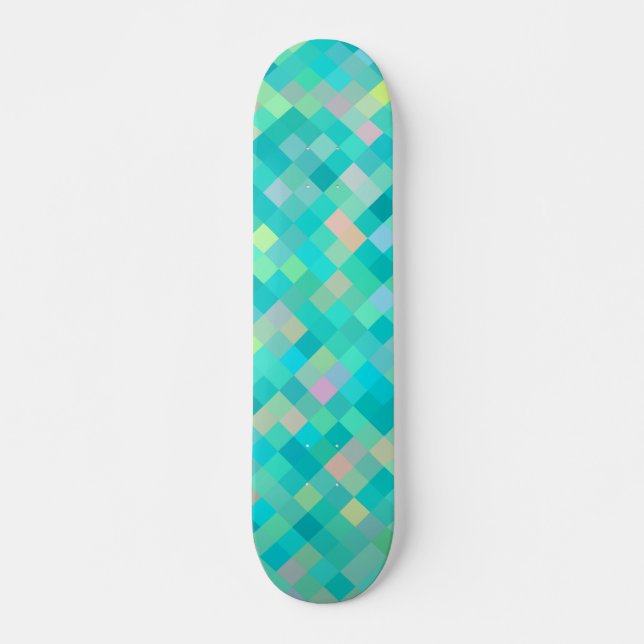 Pixel Art Multicolor Pattern Skateboard (Front)