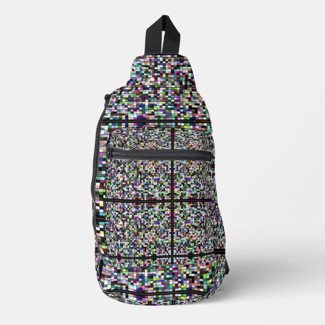 Pixel Art Multicolor Sling Bag (Front)