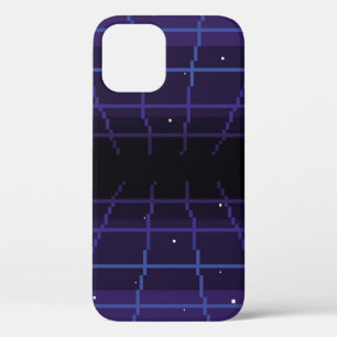 pixel art of 80s Retro sci-Fi background. Pixel ar iPhone 12 Case