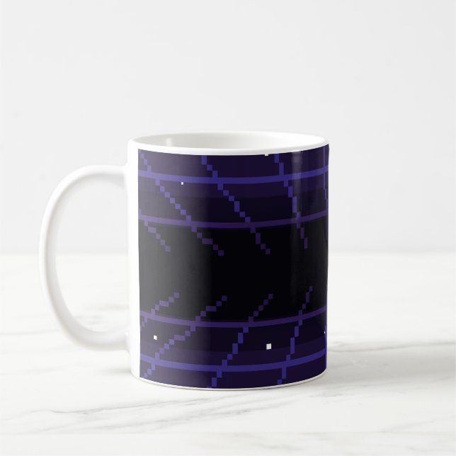 pixel art of 80s Retro sci-Fi background. Pixel ar Coffee Mug (Left)