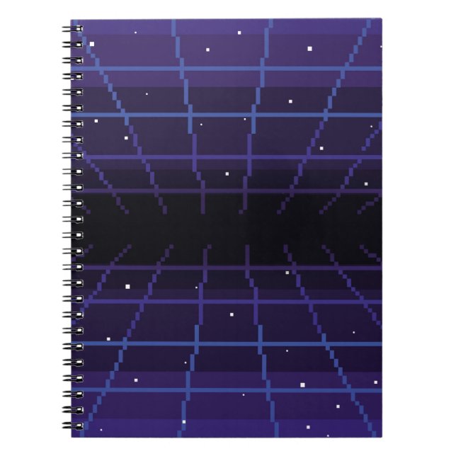 pixel art of 80s Retro sci-Fi background. Pixel ar Notebook (Front)