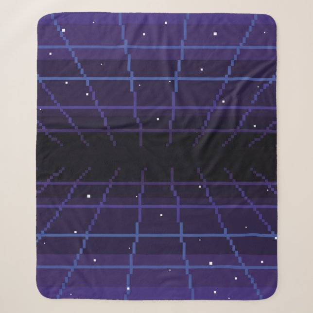 pixel art of 80s Retro sci-Fi background. Pixel ar Sherpa Blanket (Front)