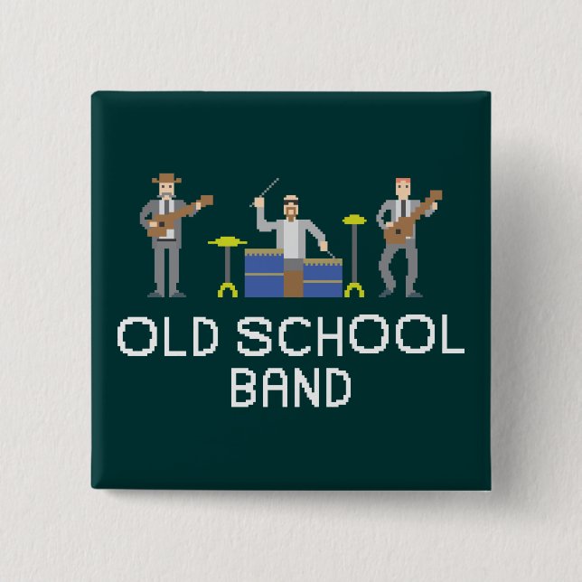 Pixel Art - Power Trio - White Letters - Button (Front)