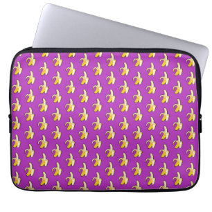 Pixel Art Ready To Eat Yellow Banana Pattern Laptop Sleeve