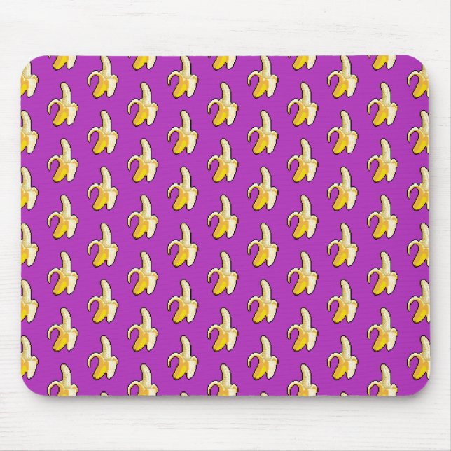 Pixel Art Ready To Eat Yellow Banana Pattern Mouse Pad (Front)