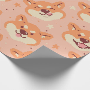 Pixel Art Shiba Inu Wrapping Paper