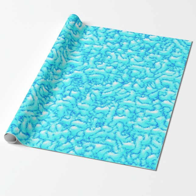 Pixel Art Snowy Surface Wrapping Paper (Unrolled)