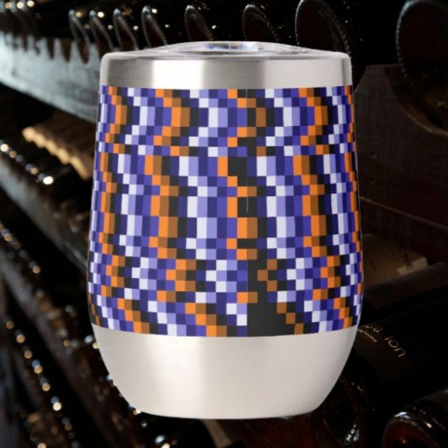 Pixel Art Stemless Wine Tumbler – Retro Vibes (Creator Uploaded)