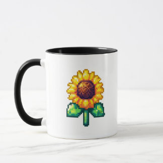 Pixel Art Sunflower Mug