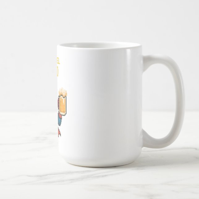 Pixel Art Superhero Dad Mug, Father's Day Gift Coffee Mug (Right)