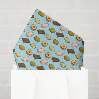 Pixel Art Tasty Cookie Biscuit Pattern Tissue Paper