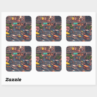 Pixel Art Tokyo Stuck Sticker