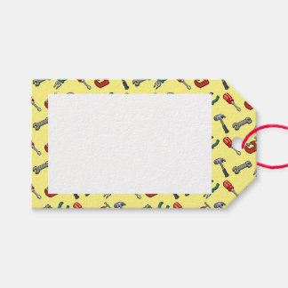 Pixel Art Tool Pattern With Hammer Vice And Pliers Gift Tags