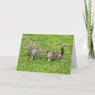 Pixel Art - Two Squirrels Card