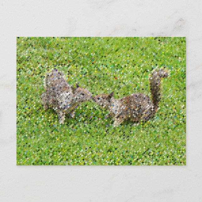 Pixel Art - Two Squirrels Postcard (Front)