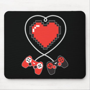 Pixel Art Video-game Controller Valentines Day Gam Mouse Pad