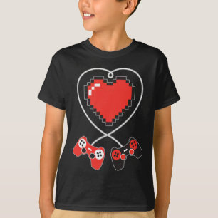 Pixel Art Video-game Controller Valentines Day Gam T-Shirt