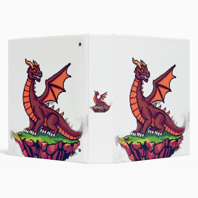 Pixel Art Vintage Dragon Binder (Background)