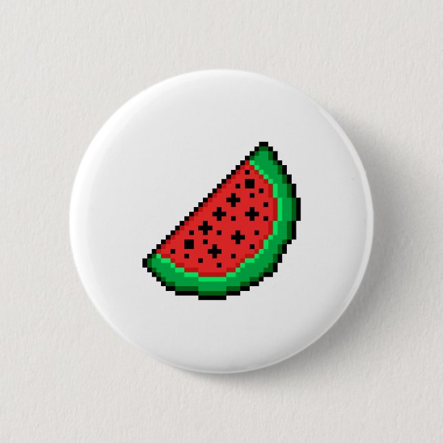 Pixel art watermelon portion 2 inch round button (Front)