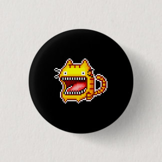 Pixel Big-Mouthed Cat Button
