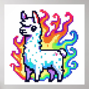 Pixel Blaze Llama Poster