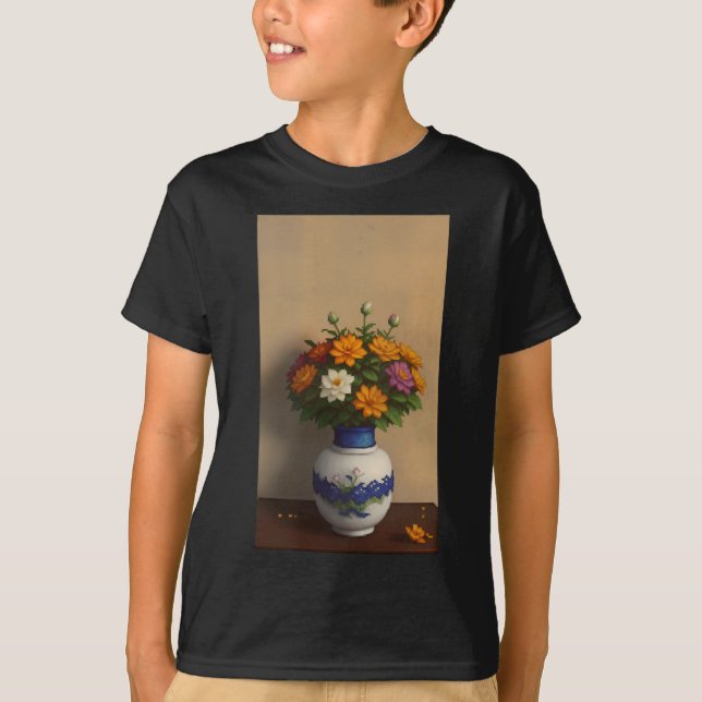 Pixel Blooms Sticker  T-Shirt (Front)