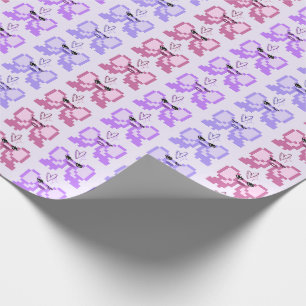 Pixel Bow In High Heels Pattern Wrapping Paper