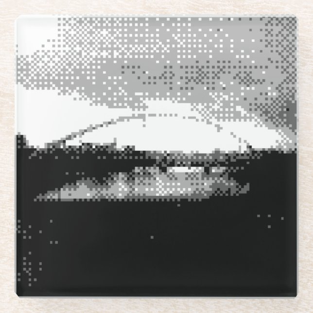 pixel bridge glass coaster (Front)