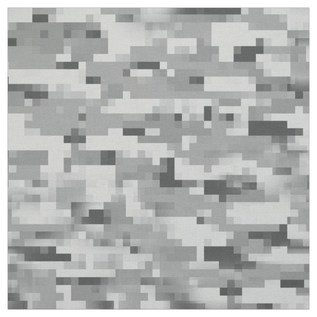 Pixel camo grey camouflage patterned textile fabric (Swatch)