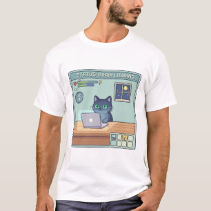 Pixel Cat Brain Loading – Funny Retro Gamer Cat T-Shirt