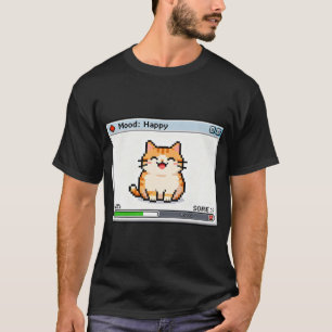Pixel Cat Feeling Good – Happy Retro Game Status T-Shirt