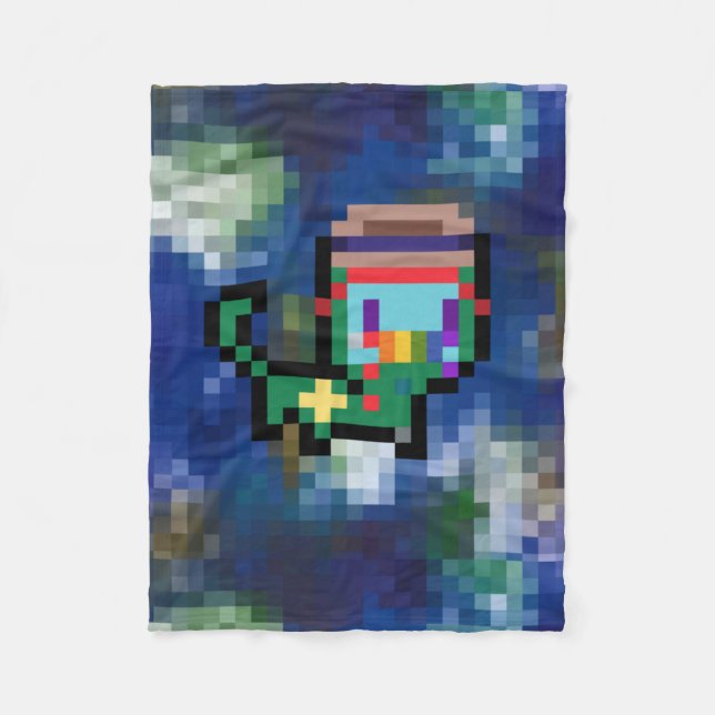 pixel cat fleece blanket (Front)